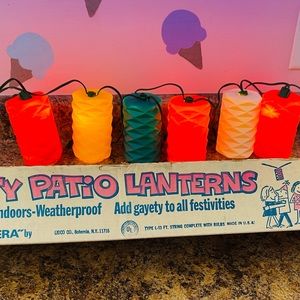 Vintage Lantern Lamp Blow Mold Riviera Patio RV Camper Party Patio String Lights
